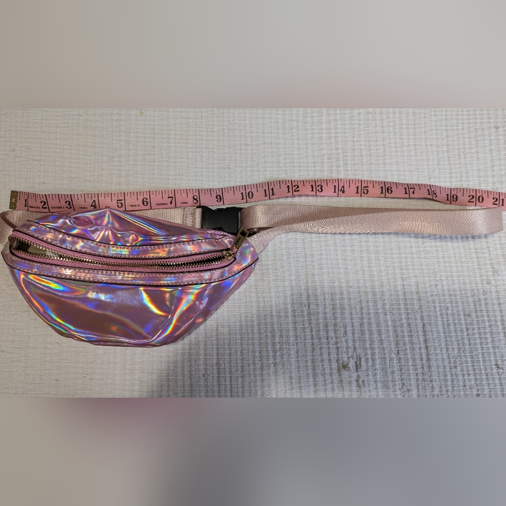 Olivia Miller Girl Rainbow Metallic Pink Fanny Pack